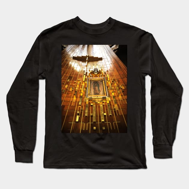 Santa Maria de Guadalupe Long Sleeve T-Shirt by Tess Salazar Espinoza